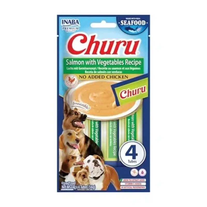 Churu Creamy Dog Snack – Salmon and Vegetable Recipe, 12 x 56 g