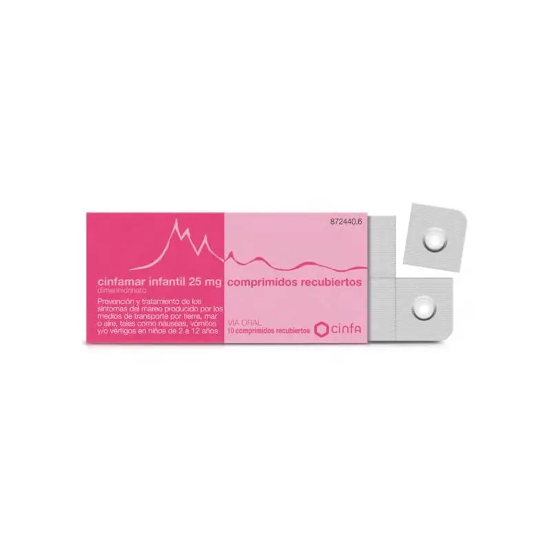 Cinfamar Infantil 10 tablets 25 Mg