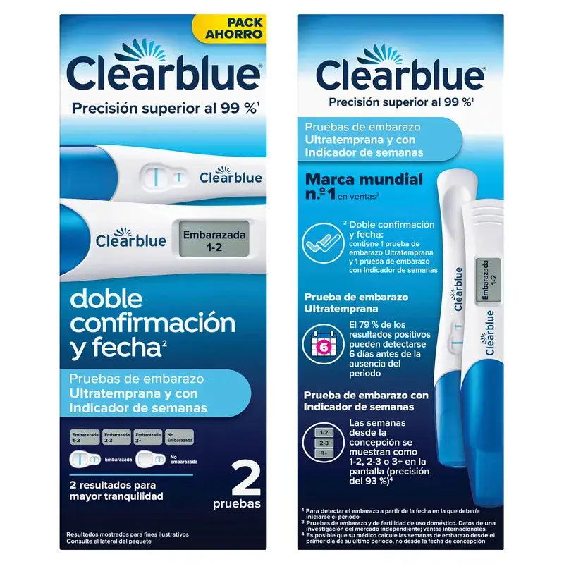 Clearblue Ultra-Schwangerschaftsfrühtest mit doppelter Verifizierung, 2 Tests