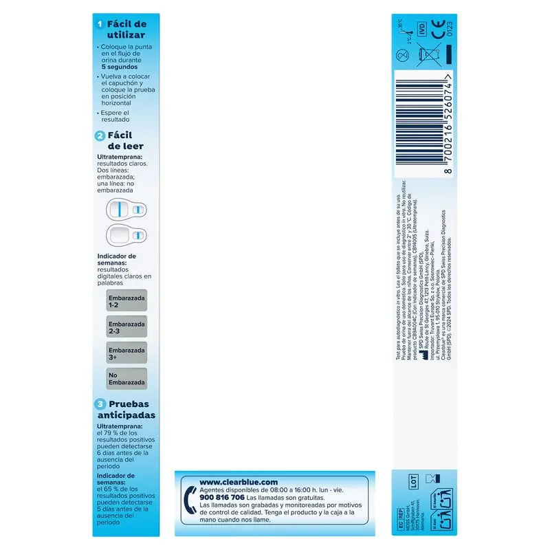 Clearblue Ultra-Schwangerschaftsfrühtest mit doppelter Verifizierung, 2 Tests