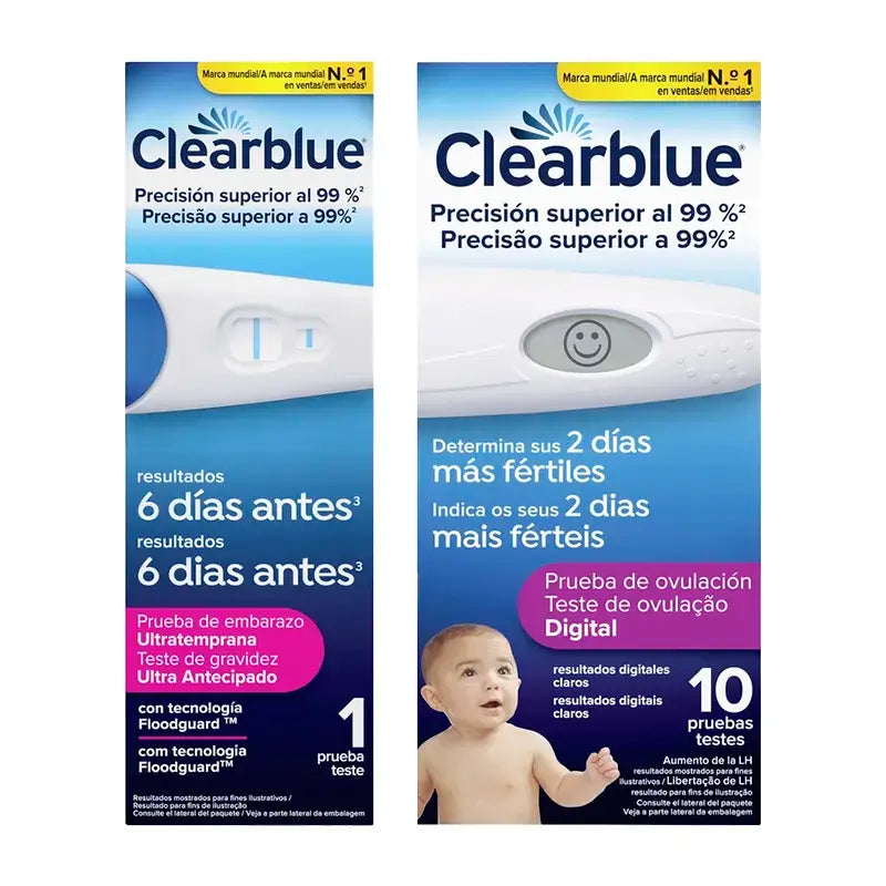 Clearblue Pack Frühschwangerschaftstest Analog 1 Test + Clearblue Ovulationstest 10 Teststäbchen