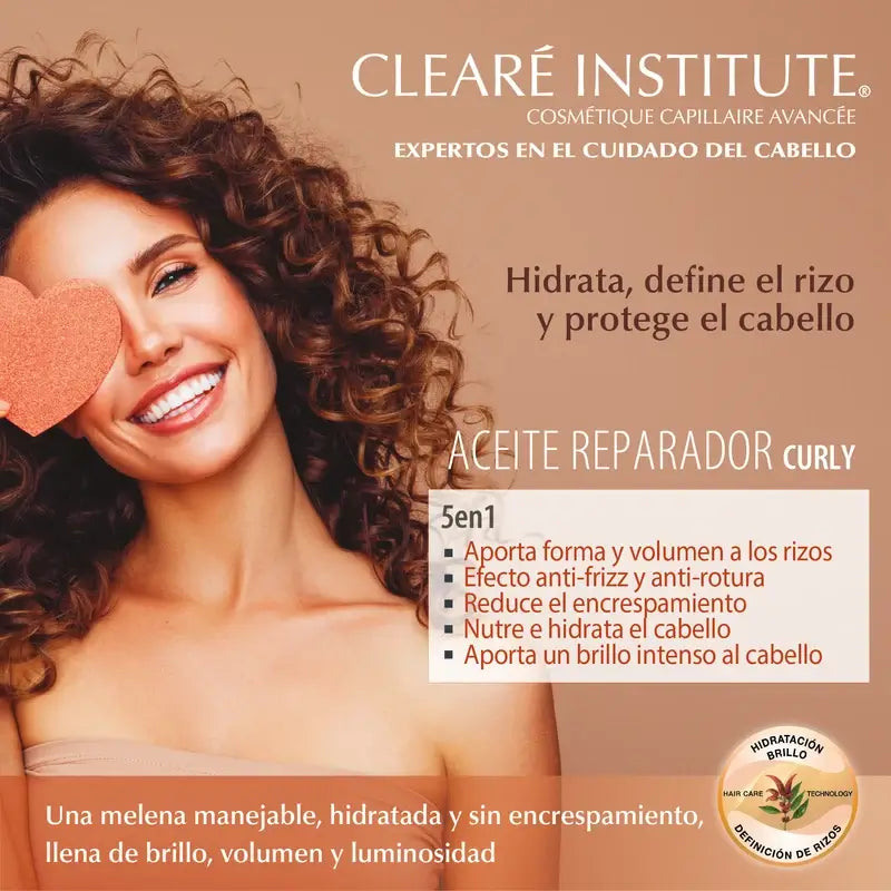 Clearé Institute Curly Hair Curly Method Feuchtigkeitsspendendes Öl 50 Ml