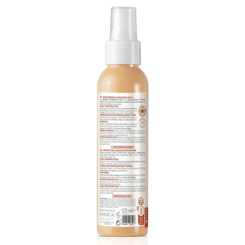 Clearé Institute Anti-Frizz Vitamin Mist Curly Hair Curly Method 125 Ml