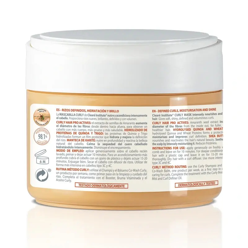 Clearé Institute Lockiges Haar Lockenmethode Maske 300 Ml