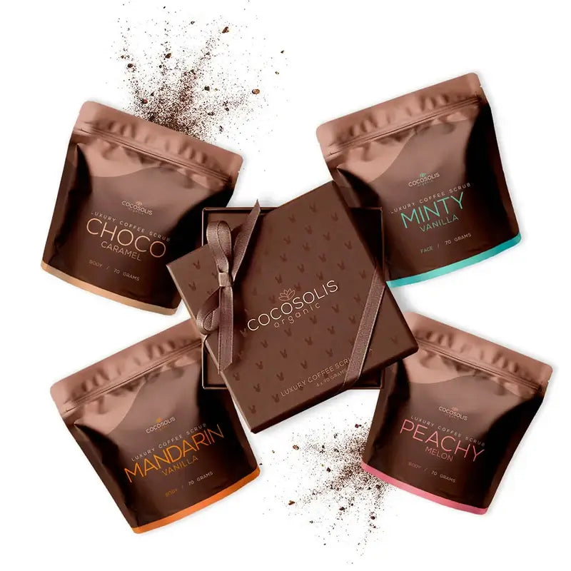Cocosolis Luxury Coffee Scrub Box , 4 x 70 Gramm
