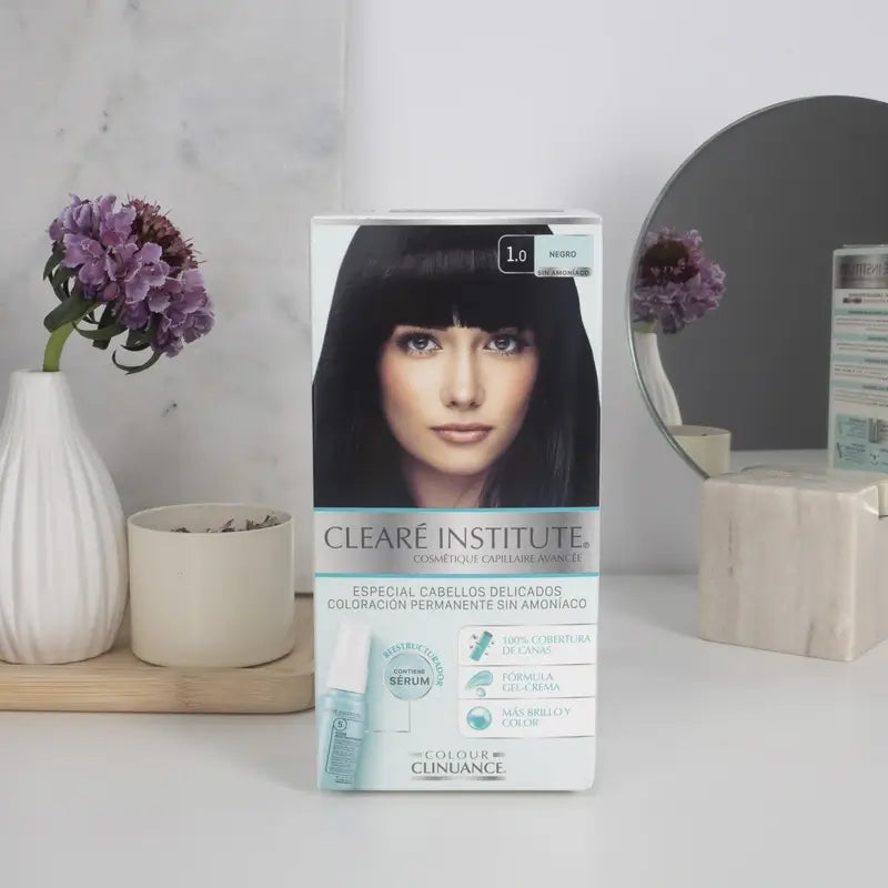 Clearé Institut Farbe Clinuance Ammoniakfreie permanente Farbe 1.0 Schwarz