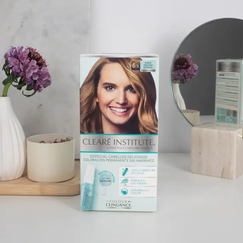 Clearé Institute Colour Clinuance Ammoniakfreie permanente Farbe 6.3 Dunkles Goldblond