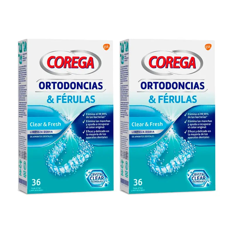 Corega Duplo Kieferorthopädie und Schienen, 2 x 36 Tabletten