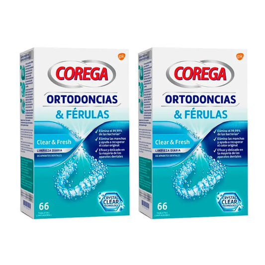 Corega Duplo Kieferorthopädie und Schienen, 2 x 66 Tabletten
