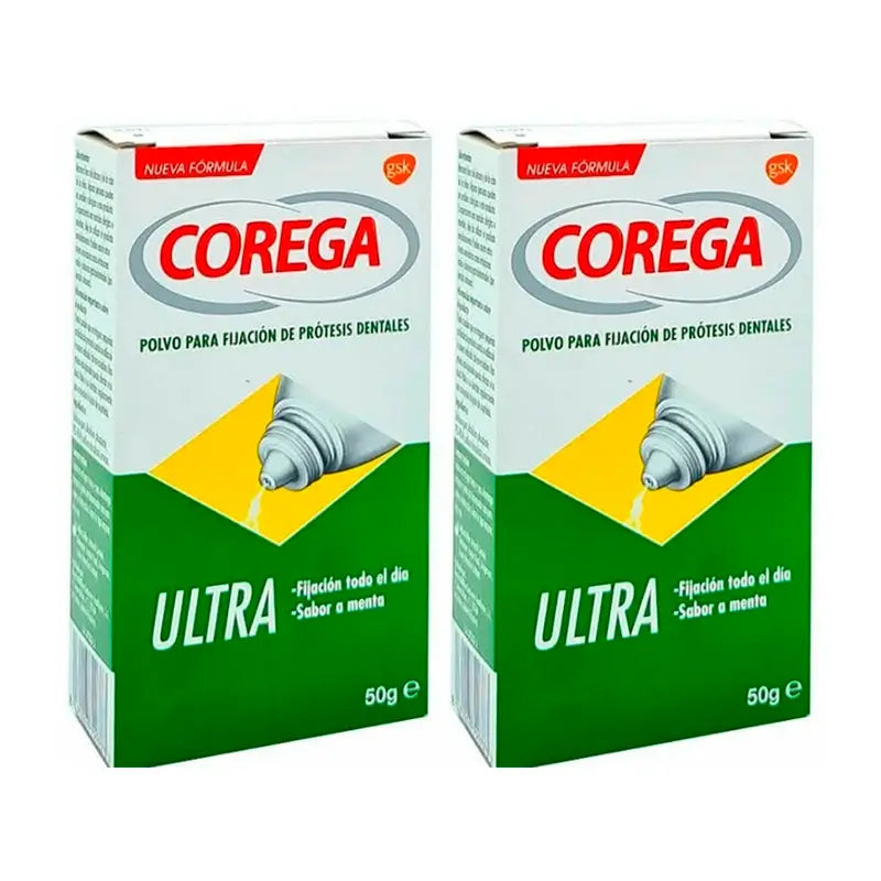 Corega Duplo Ultra Klebepulver, 2 x 50 gr