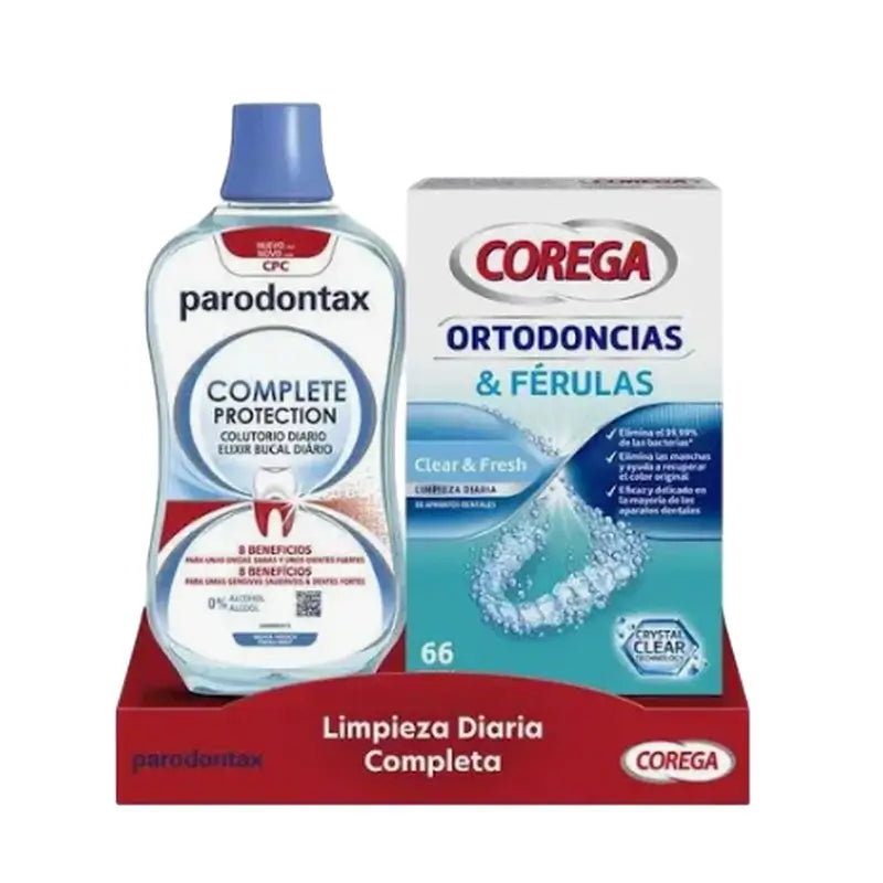 Corega Parodontax Complete Daily Cleaning (Mundspülung + kieferorthopädische Reinigung)