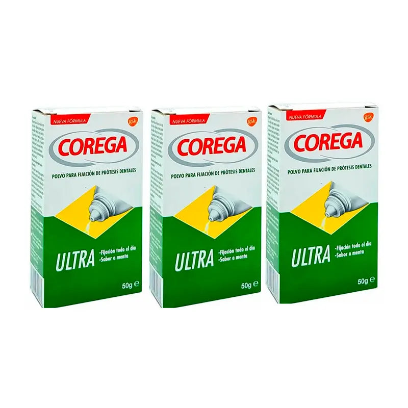 Corega Triplo Ultra Klebepulver, 3 x 50 g