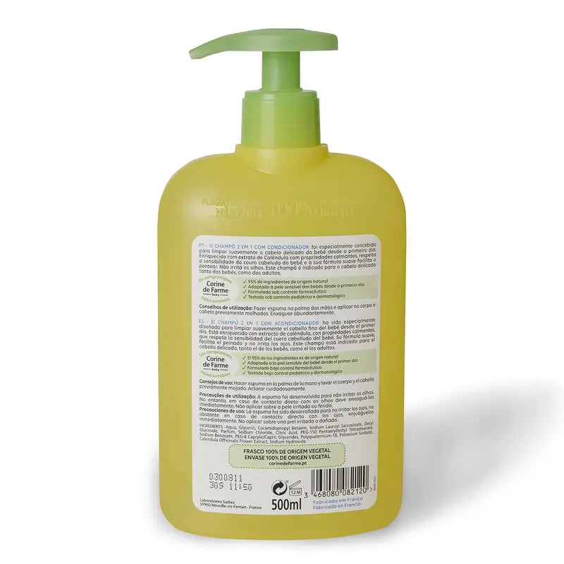 Corine De Farme 2 In 1 Shampoo mit Spülung Calendula, 500 ml