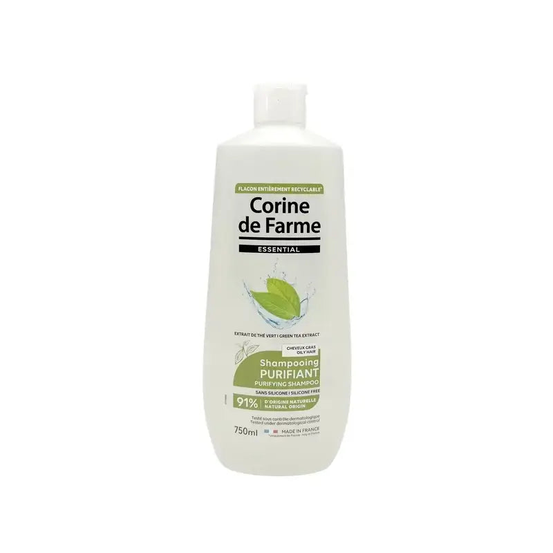 Corine De Farme Reinigendes Shampoo mit Grüntee-Extrakt, 750ml