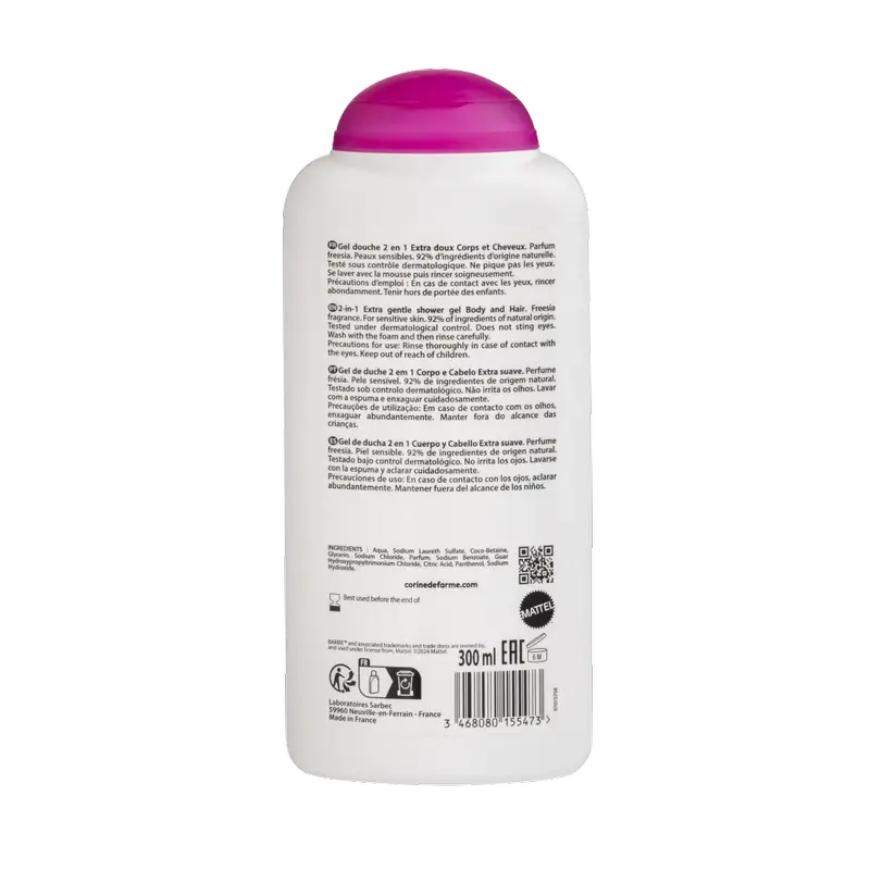 Corine De Farme 2 In 1 Duschgel Barbie, 300 ml