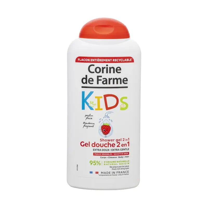 Corine De Farme 2 In 1 Duschgel Körper & Haar Kinder Erdbeere , 300 ml