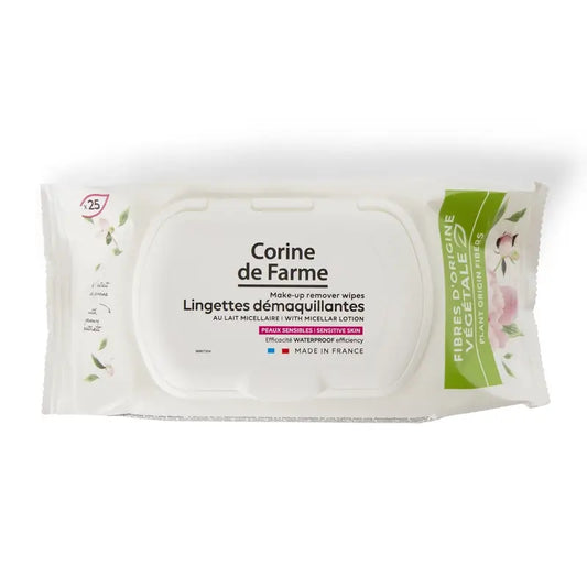 Corine De Farme Make-up-Entferner-Tücher mit Micellarmilch, 25 Stück