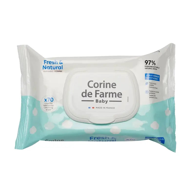 Corine De Farme Frische & Natürliche Biologisch abbaubare Tücher , 70 Stück.