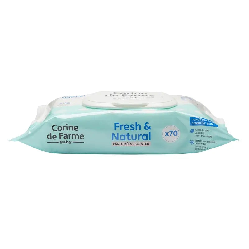 Corine De Farme Frische & Natürliche Biologisch abbaubare Tücher , 70 Stück.