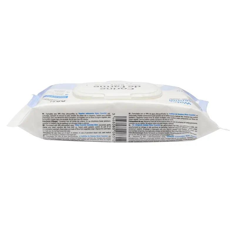 Corine De Farme Water Essential Biologisch abbaubare Wischtücher, 70 Stück.
