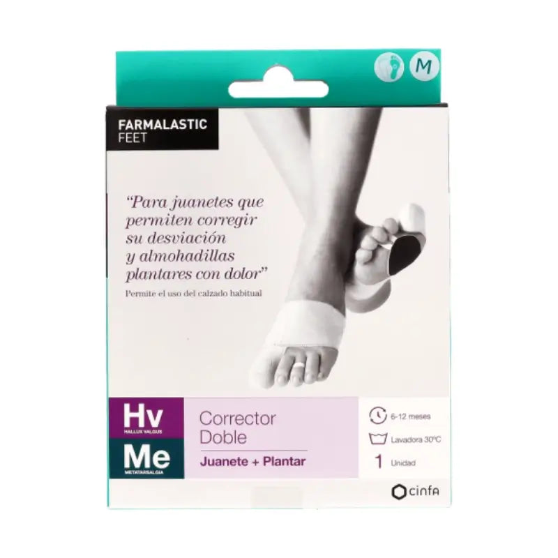 Farmalastic Corrector Double Bunions und Plantar Corrector Rechter Fuß, mittlere Größe