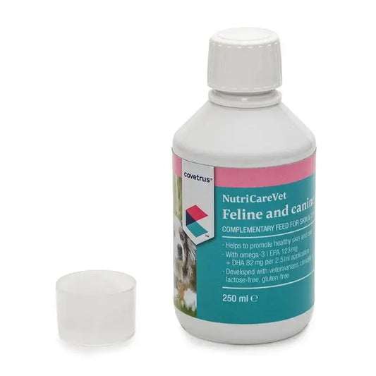 Covetrus Nutricarevet Flüssiges Haut- und Haarergänzungsmittel für Hunde und Katzen, 250 ml