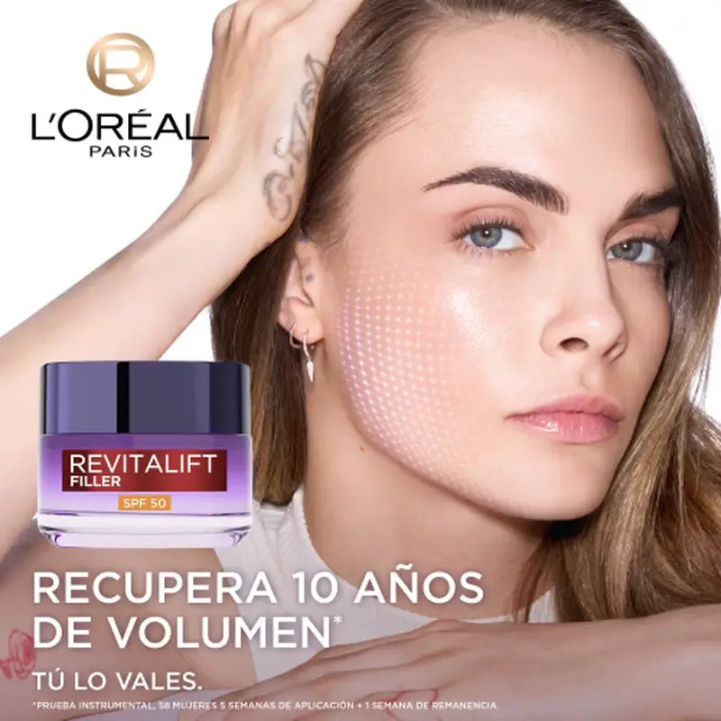 L'Oréal Paris Intensive Regenerationscreme mit Hyaluronsäure und LSF 50: Volumen und UVB/UVA-Schutz
