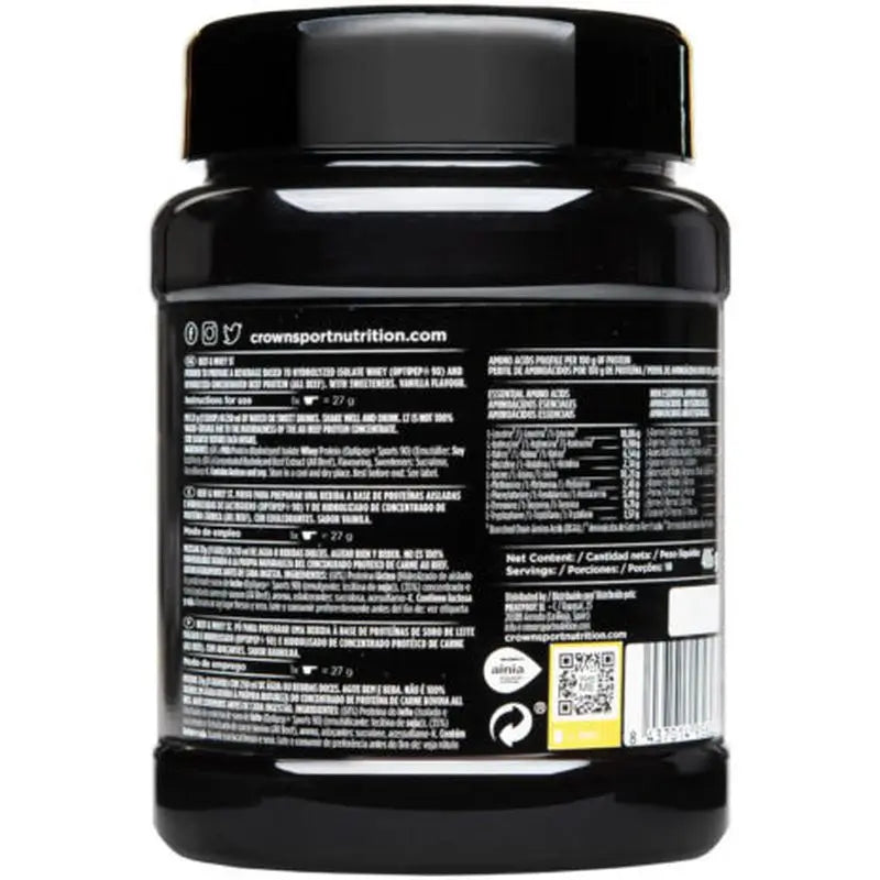 Crown Sport Nutrition Rindfleisch & Molke Vanille , 486 g (18 Portionen)