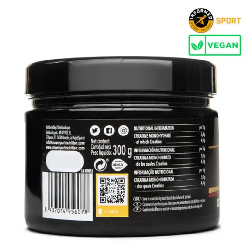 Crown Sport Nutrition Kreatin-Monohydrat Creapure , 300 (60 Portionen) g
