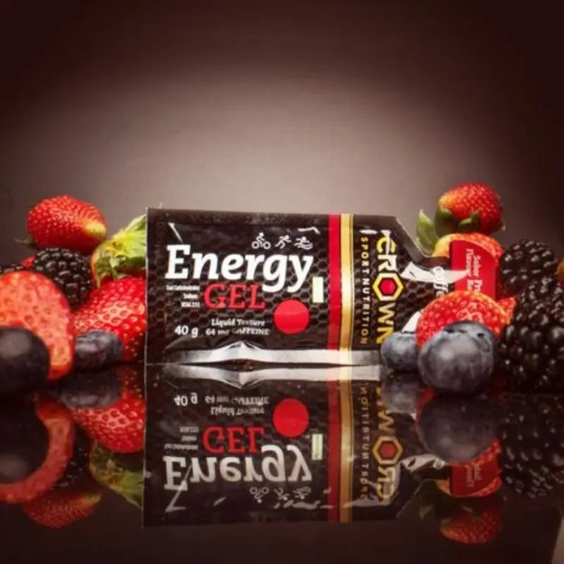 Crown Sport Nutrition Energy Gel Rote Früchte + Koffein , 12 x 40 Gramm