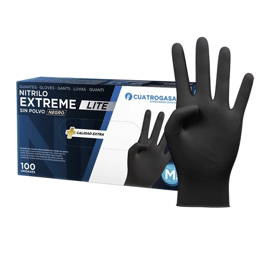 Cuatrogasa Nitril-Handschuh Extreme Lite Schwarz M, 100 Stück