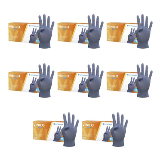 Cuatrogasa Puderfreie Vinyl Handschuhe Blau Größe M, 8X100 Stück