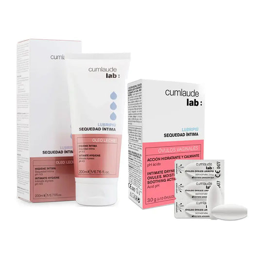 Cumlaude Lab Pack Lubripiù Intim-Creme 200 ml + feuchtigkeitsspendende Vaginal-Ovula 10 Einheiten