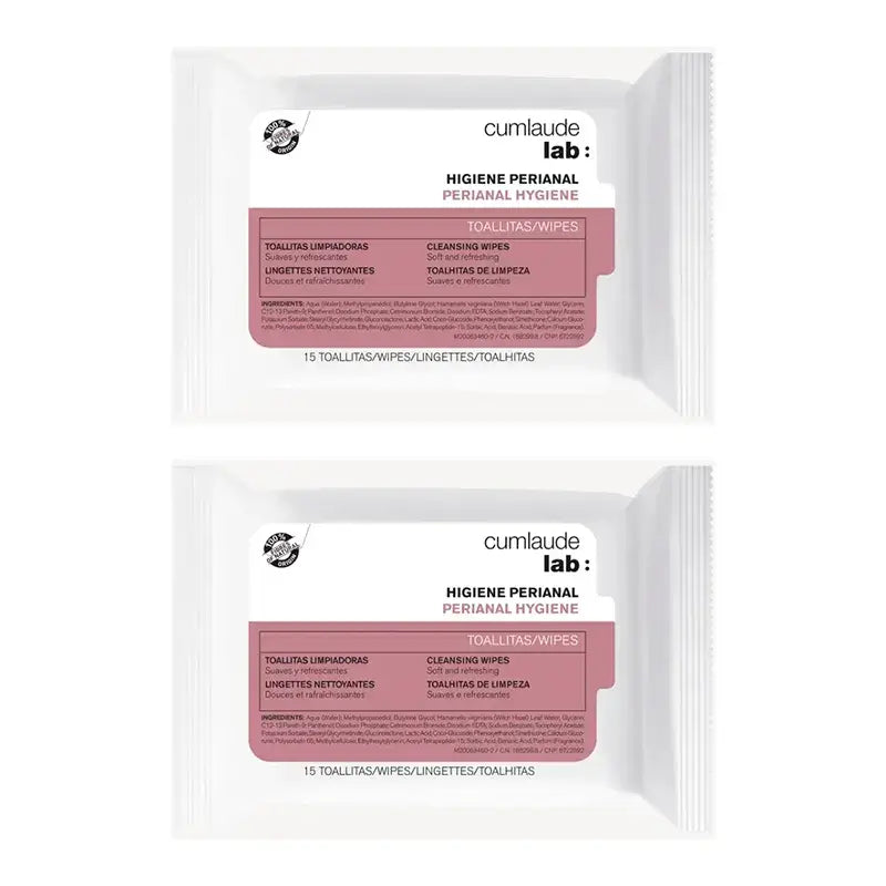 Cumlaude Lab Perianal-Reinigungstücher, Packung 2 x 15 Stück