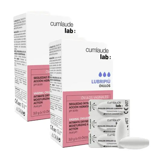 Cumlaude Lubripiu Lab feuchtigkeitsspendende und beruhigende Vaginal-Ovula, Packung 2 x 10 Einheiten