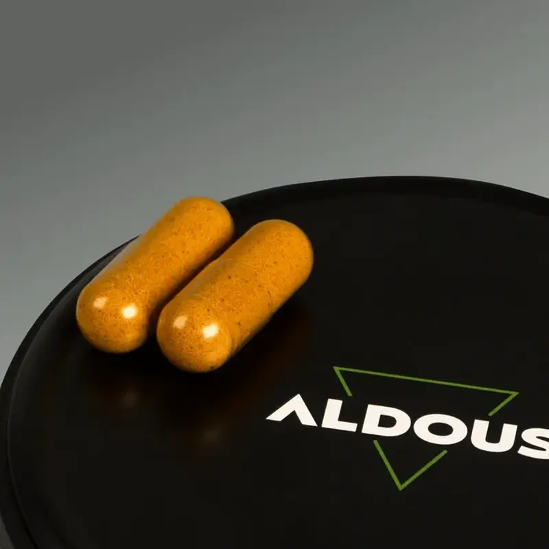 Aldous Bio Kurkuma mit Ingwer und schwarzem Pfeffer mit Probiotika, 250 Kapseln