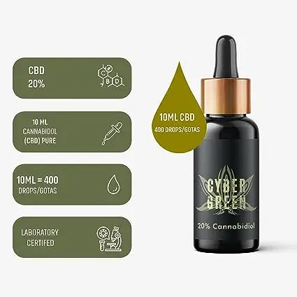 Cybergreen Reines Cbd Öl Vollspektrum 20% Kokosnussöl Basis 0% Thc, 10 ml