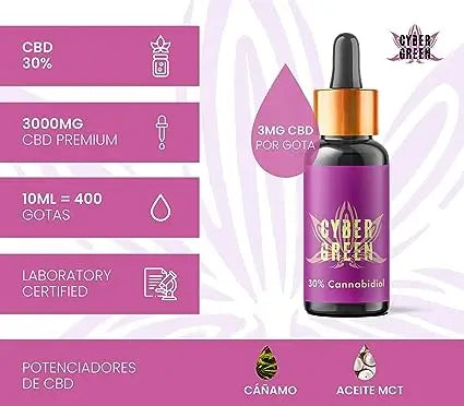 Cybergreen Reines Cbd Öl Vollspektrum 30% Kokosnussöl Basis 0% Thc, 10 ml