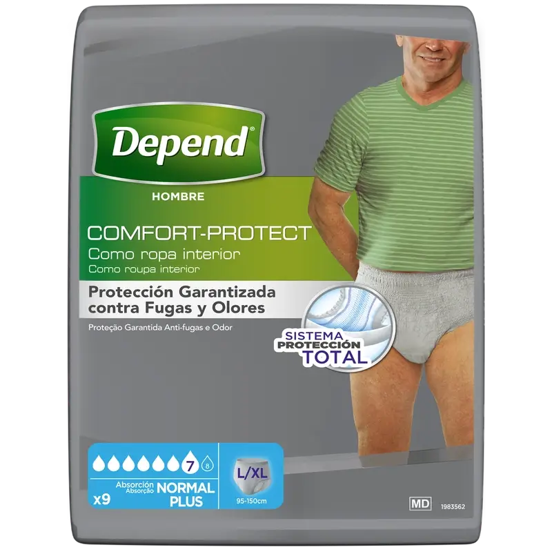 Depend Normal L/Xl Adult Male Windel , 9 Stück