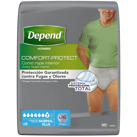 Depend Normal L/Xl Adult Male Windel , 9 Stück