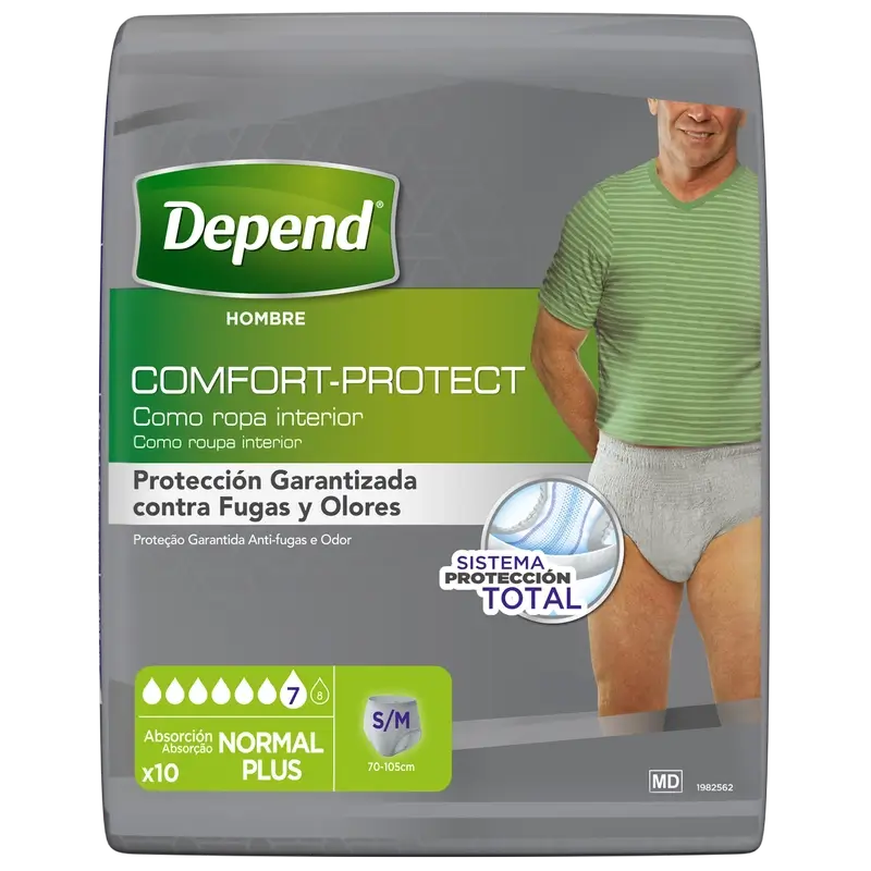 Depend Normal S/M Adult Male Windel , 10 Stück