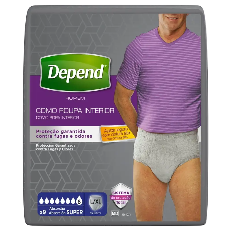 Depend Super L/Xl Adult Male Windel, 9 Stück.