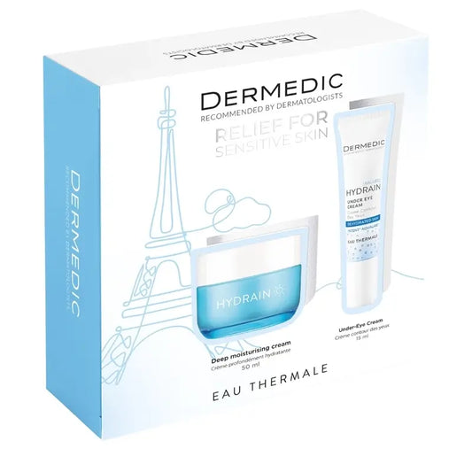 Dermedic Pack Hydrain Tiefenbefeuchtungscreme + Augenkontur , 50 + 15 ml
