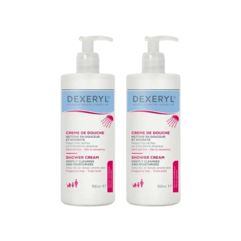 Dexeryl Duplo Feuchtigkeits-Reinigungs-Badecreme, 2 x 500 ml