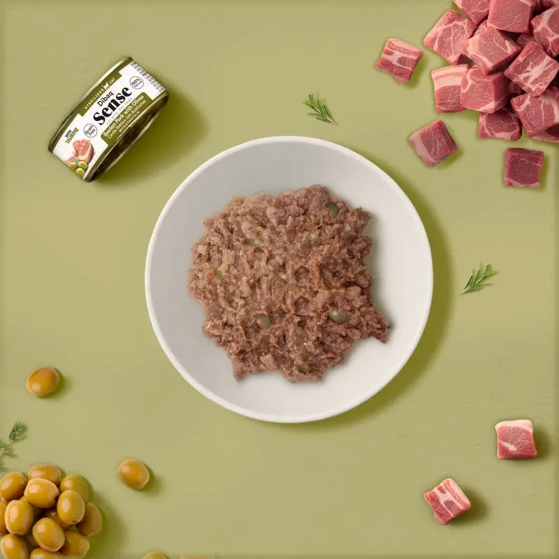 Dibaq Sense Wet Cat Food for Neutered Cats – Iberian Pork with Olives, 12 x 70 g