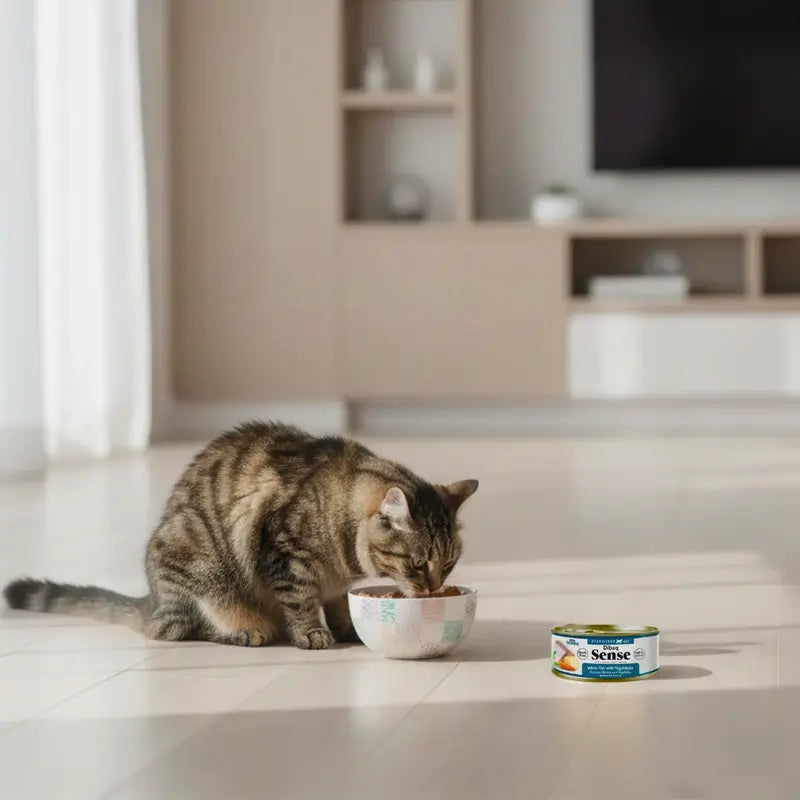 Dibaq Sense Wet Cat Food for Neutered Cats – White Fish with Vegetables, 12 x 70 g