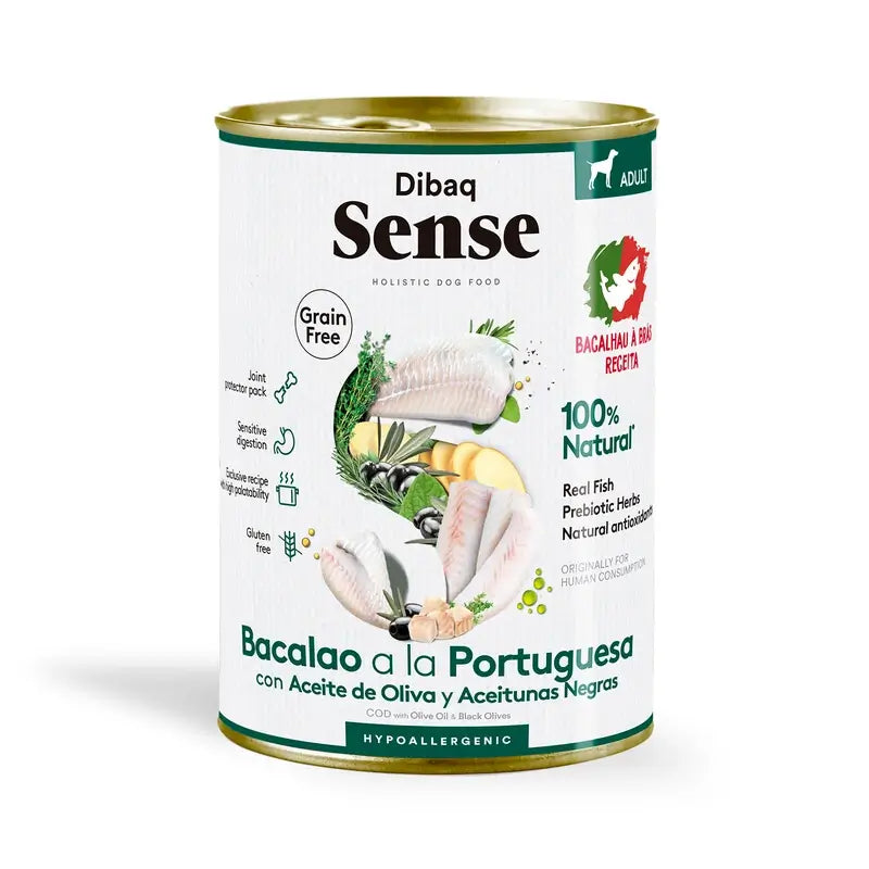 Dibaq Sense Grain-Free Wet Dog Food – Portuguese-Style Cod, 12 x 380 g