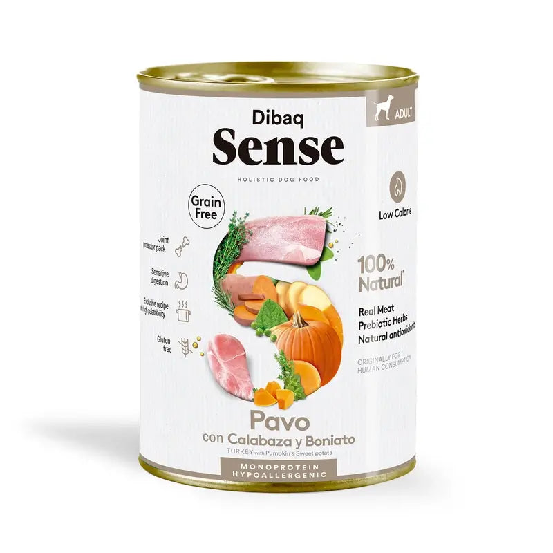 Dibaq Sense Grain-Free Wet Dog Food with Turkey and Pumpkin, 12 x 380 g