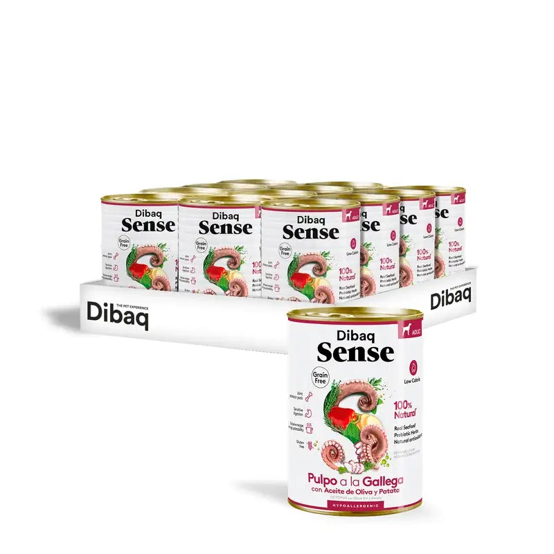 Dibaq Sense Grain-Free Wet Dog Food: Galician-Style Octopus, 12 x 380 g