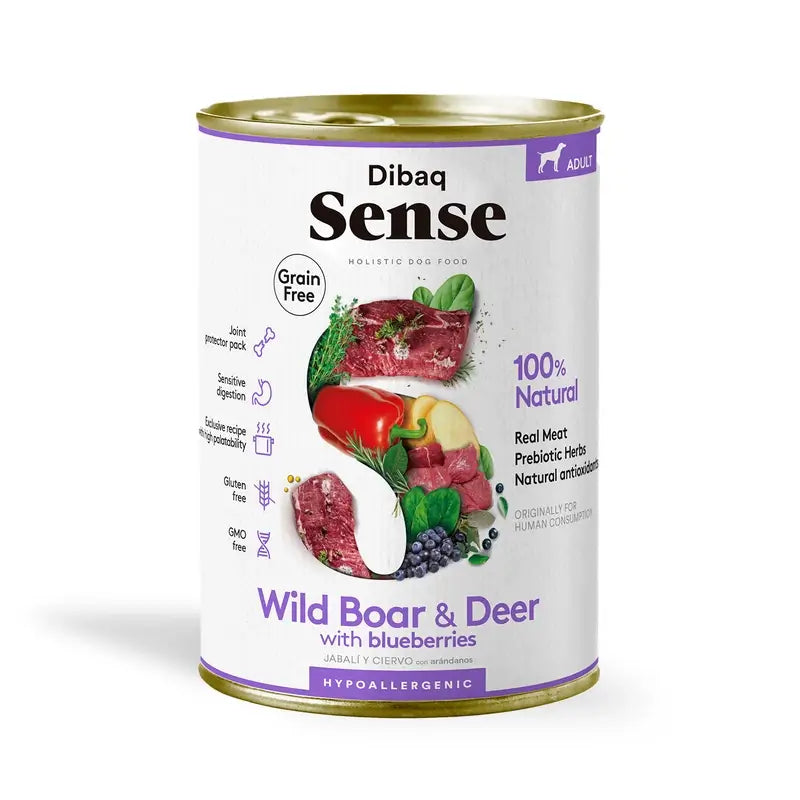 Dibaq Sense Wet Dog Food – Wild Boar and Venison, 12 x 380 g